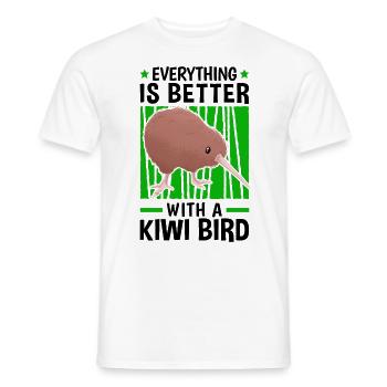 Everything is better with a kiwi bird - Men's T-Shirt - white - Front - AI Model Male 178 dark (178cm)