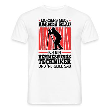 Ich bin Vermessungstechniker Vermesser - Männer T-Shirt - Weiß - Vorne - AI Model Male 178 dark (178cm)