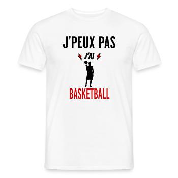 J'peux pas j'ai basketball phrase humoristique - T-shirt homme - blanc - Devant - AI Model Male 178 dark (178cm)