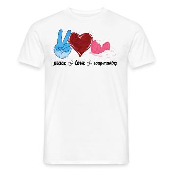 Soap Making Crafting Peace Love - Men's T-Shirt - white - Front - AI Model Male 178 dark (178cm)
