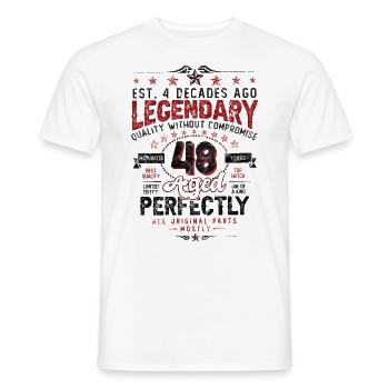 Vintage Légendaire - Vieilli parfaitement 48ème anniversaire - T-shirt homme - blanc - Devant - AI Model Male 178 dark (178cm)
