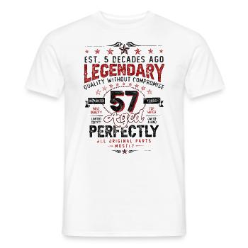 Vintage Légendaire - Vieilli parfaitement 57ème anniversaire - T-shirt homme - blanc - Devant - AI Model Male 178 dark (178cm)
