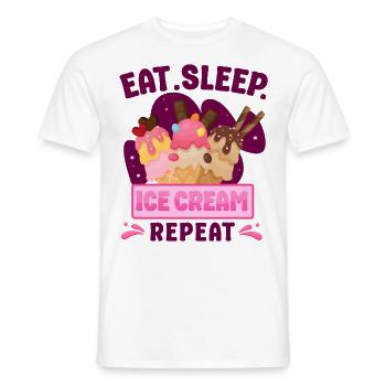Cornet de crème glacée Manger de la crème glacée sleep - T-shirt homme - blanc - Devant - AI Model Male 178 dark (178cm)