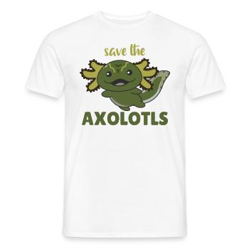 Axolotl cute animals kawaii anime save the axolotl - Men's T-Shirt - white - Front - AI Model Male 178 dark (178cm)