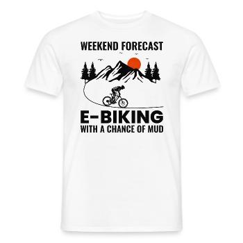 E-Bike Vélo électrique Vélo Cyclisme Biker VTT - T-shirt homme - blanc - Devant - AI Model Male 178 dark (178cm)