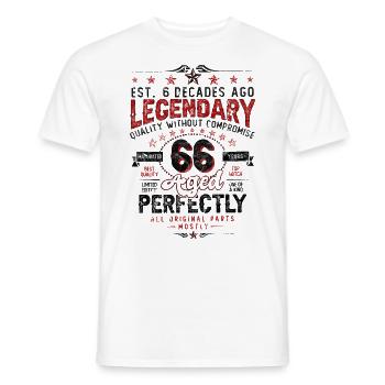 Vintage Legendary - Aged perfectly 66th birthday - Men's T-Shirt - white - Front - AI Model Male 178 dark (178cm)
