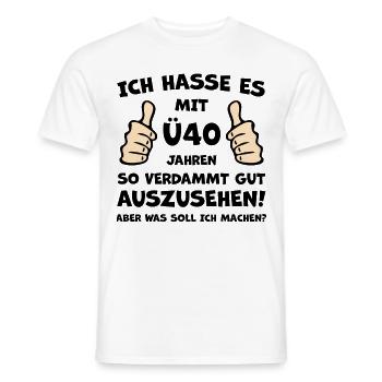 Ü40 Geburtstag 40 Jahre Jubiläum - Männer T-Shirt - Weiß - Vorne - AI Model Male 178 dark (178cm)