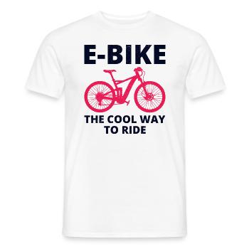 E-Bike Electric-Bike E-Cycliste Cycliste Cycliste Rider - T-shirt homme - blanc - Devant - AI Model Male 178 dark (178cm)