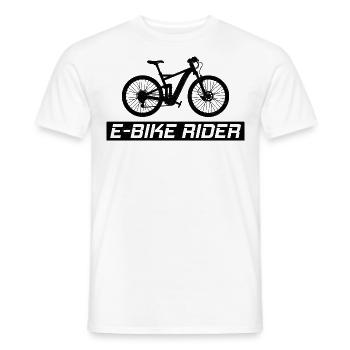 E-Bike Electric-Bike E-Cyclist Bicycling Rider - Men's T-Shirt - white - Front - AI Model Male 178 dark (178cm)