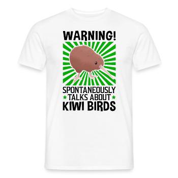 Spontaneously talks about Kiwi Bird New Zealand - Men's T-Shirt - white - Front - AI Model Male 178 dark (178cm)