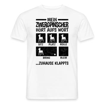 Zwergpinscher Zuhause klappts Pinscher - Männer T-Shirt - Weiß - Vorne - AI Model Male 178 dark (178cm)