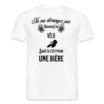Ne pas déranger sauf pour une bière VÉLO - T-shirt homme - blanc - Devant - AI Model Male 178 dark (178cm)