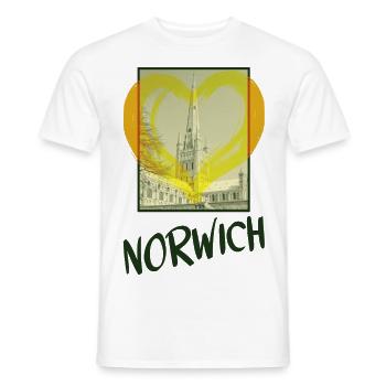 Norwich England City Skyline Heart Love Home - T-shirt homme - blanc - Devant - AI Model Male 178 dark (178cm)