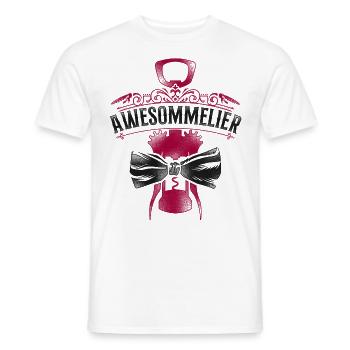 Dégustation de vin de sommelier - T-shirt homme - blanc - Devant - AI Model Male 178 dark (178cm)