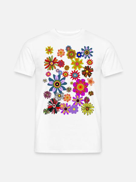 Flower Power Flowers Pop Art Peace Love - Men's T-Shirt - white