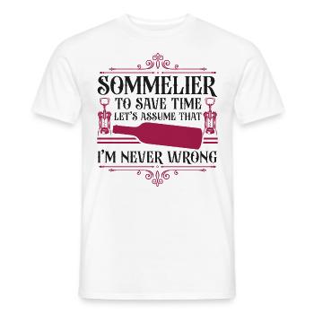 Sommelier Wine Drinking Tasting - Männer T-Shirt - Weiß - Vorne - AI Model Male 178 dark (178cm)