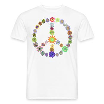 FRIEDEN PEACE HIPPIE LOVE - Men's T-Shirt - white - Front - AI Model Male 178 dark (178cm)