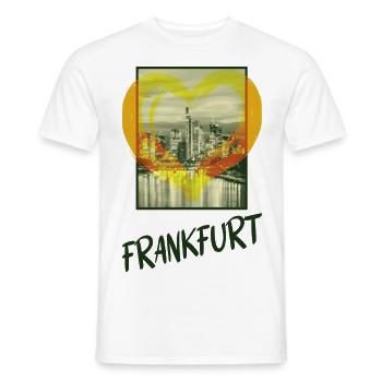 Frankfurt Germany City Skyline Heart Love - Men's T-Shirt - white - Front - AI Model Male 178 dark (178cm)