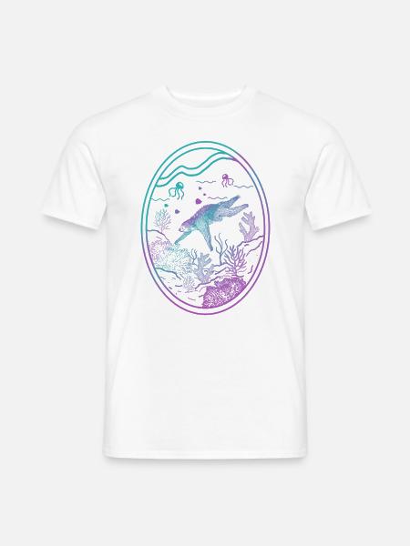 Scuba Diving Faultier Faul Tier Tauchen I Geschenk - Männer T-Shirt - Weiß