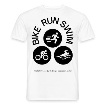Bike run swim - Männer T-Shirt - Weiß - Vorne - AI Model Male 178 dark (178cm)