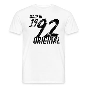 Made in 1992 Year of birth 1992 Birthday Women - Men's T-Shirt - white - Front - AI Model Male 178 dark (178cm)