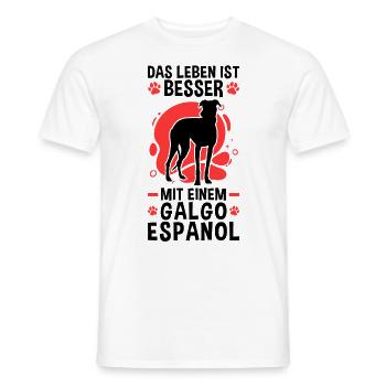 Das Leben ist besser mit einem Galgo Espanol - Männer T-Shirt - Weiß - Vorne - AI Model Male 178 dark (178cm)