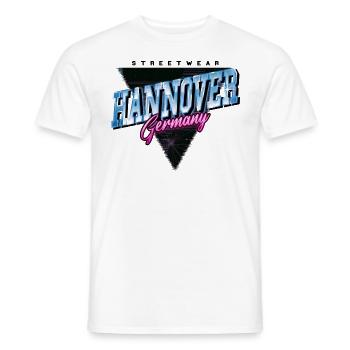 Hanovre Allemagne City Skyline Vintage Rétro - T-shirt homme - blanc - Devant - AI Model Male 178 dark (178cm)