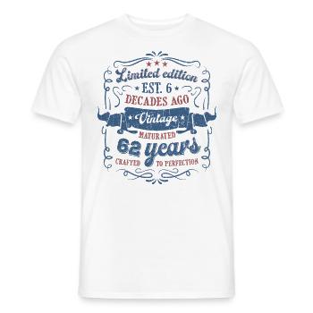 Vintage Légendaire - Vieilli parfaitement 62ème anniversaire - T-shirt homme - blanc - Devant - AI Model Male 178 dark (178cm)