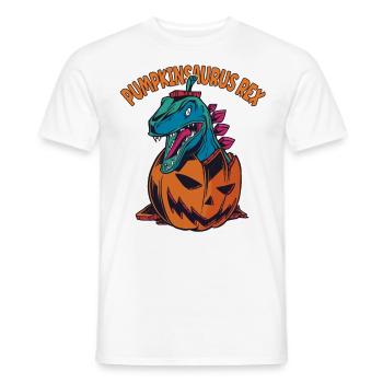 Pumpkinsaurus Dinosaure Drôle Halloween T Rex - T-shirt homme - blanc - Devant - AI Model Male 178 dark (178cm)