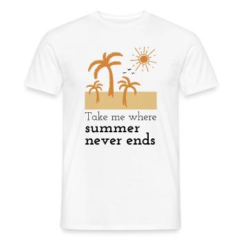 Cadeau de vacances d’été Palm Trees Beach Sun - T-shirt homme - blanc - Devant - AI Model Male 178 dark (178cm)