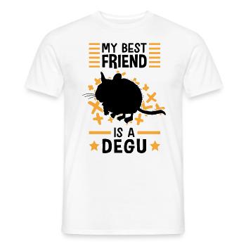 Degu is my friend rodent Chile Degus - Men's T-Shirt - white - Front - AI Model Male 178 dark (178cm)