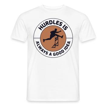 Hurdles Hurdling Hurdler Running Runner Athletes - Men's T-Shirt - white - Front - AI Model Male 178 dark (178cm)