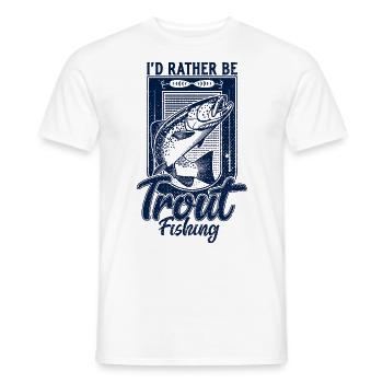 Ich wäre lieber Forellenfischen lustiger Fischer - Männer T-Shirt - Weiß - Vorne - AI Model Male 178 dark (178cm)