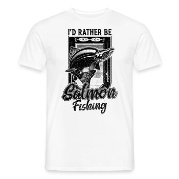 Ich wäre lieber Lachsfischer Fischer Angler - Männer T-Shirt - Weiß - Vorne - AI Model Male 178 dark (178cm)