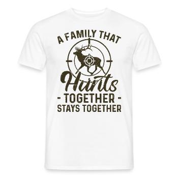 Buck Deer Hunting Hunter Family A - Men's T-Shirt - white - Front - AI Model Male 178 dark (178cm)