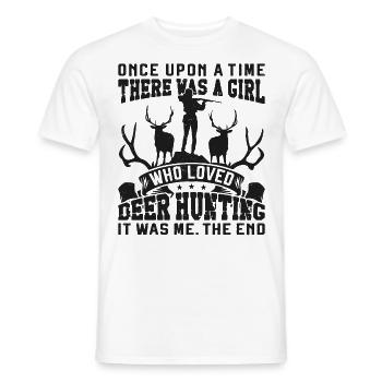 Buck Deer Chasse Hunter Girl Une fois - T-shirt homme - blanc - Devant - AI Model Male 178 dark (178cm)