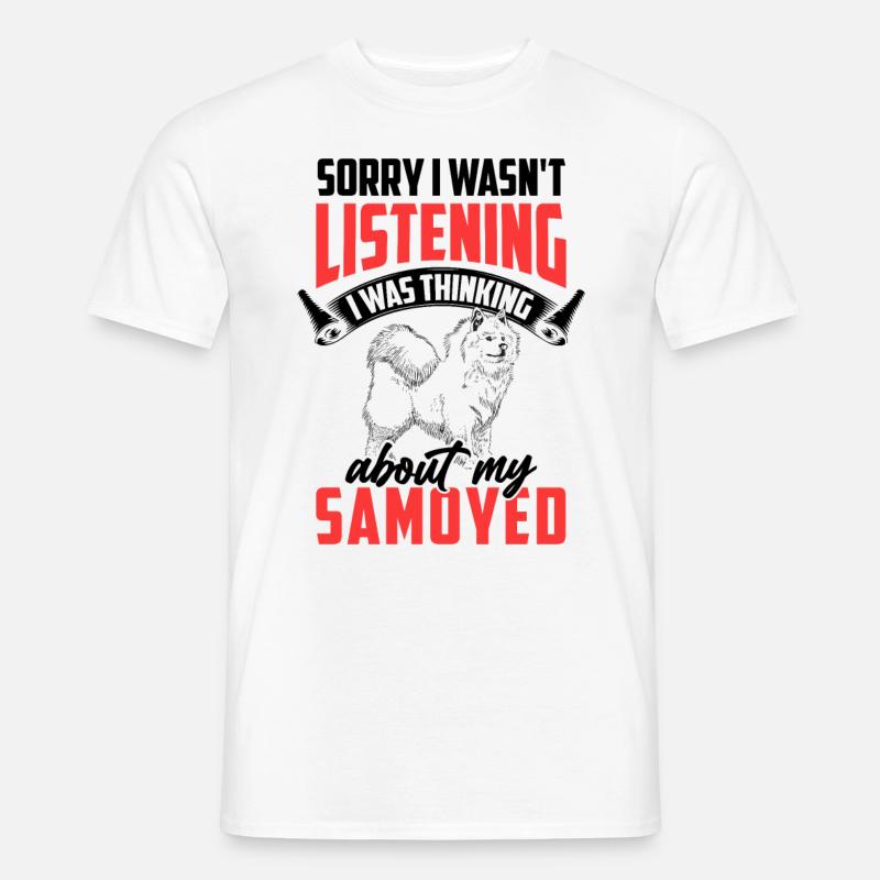 Samojede war abgelenkt Samojedenspitz - Männer T-Shirt - Weiß