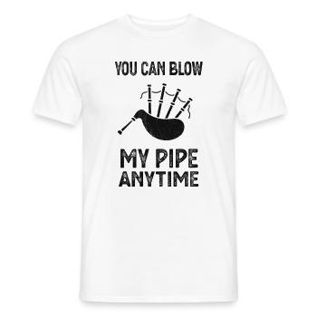 Dudelsack Spruch Sackpfeife Blasen Humor Spaß - Männer T-Shirt - Weiß - Vorne - AI Model Male 178 dark (178cm)