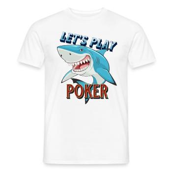 Poker Spieler Pokershark will spielen - Männer T-Shirt - Weiß - Vorne - AI Model Male 178 dark (178cm)
