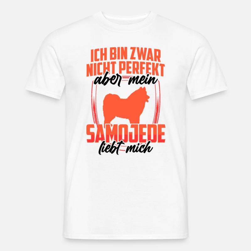 Samojede liebt mich Samojedenspitz Samojede - Männer T-Shirt - Weiß