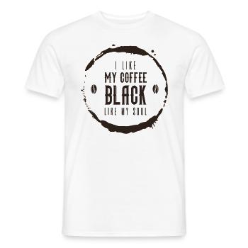 J’aime mon café noir comme mon âme drôle de café - T-shirt homme - blanc - Devant - AI Model Male 178 dark (178cm)