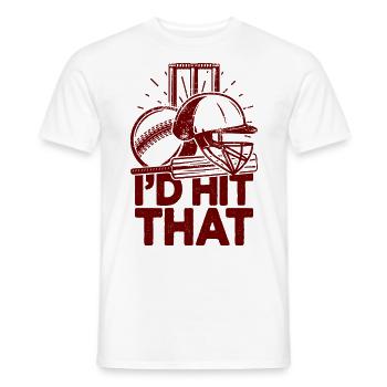 I'd Hit That Funny Cricket Cricketers - Men's T-Shirt - white - Front - AI Model Male 178 dark (178cm)