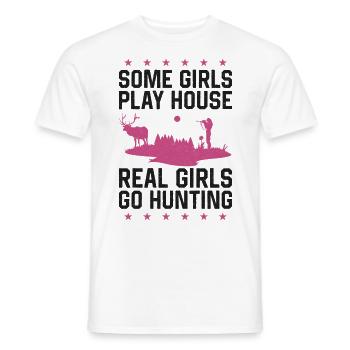 Buck Deer Hunting Hunter Girl Some - Men's T-Shirt - white - Front - AI Model Male 178 dark (178cm)