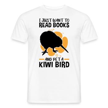 Kiwi Vogel streicheln und lesen Schnepfenstrauß - Männer T-Shirt - Weiß - Vorne - AI Model Male 178 dark (178cm)