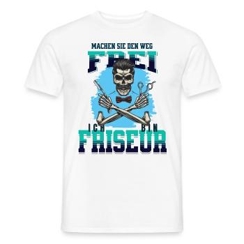 Ein Friseur ist immer im Stress - Männer T-Shirt - Weiß - Vorne - AI Model Male 178 dark (178cm)