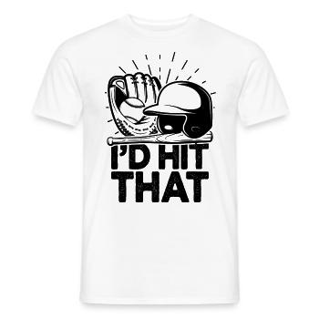 I'd Hit That Funny Baseball Fan - Men's T-Shirt - white - Front - AI Model Male 178 dark (178cm)