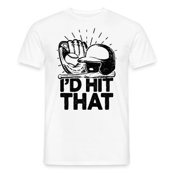 I'd Hit That Funny Baseball Fan - Men's T-Shirt - white - Front - AI Model Male 178 dark (178cm)