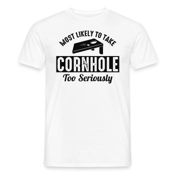 Cornhole Bean Bag Toss Jeu de pelouse en plein air drôle - T-shirt homme - blanc - Devant - AI Model Male 178 dark (178cm)