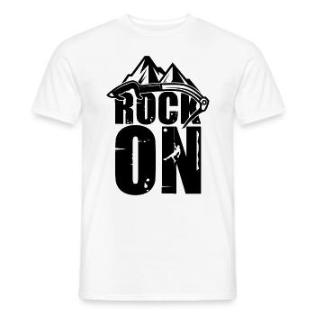 Rock On Mountain Climbing Bouldering Climber - Men's T-Shirt - white - Front - AI Model Male 178 dark (178cm)