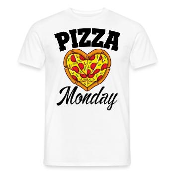 Monday Pizza Night Funny Pizza Lover Fast Food - Men's T-Shirt - white - Front - AI Model Male 178 dark (178cm)